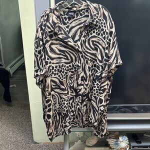 Jacque & Koko Women's Black and Cream Blouse EUC Sz 22/24